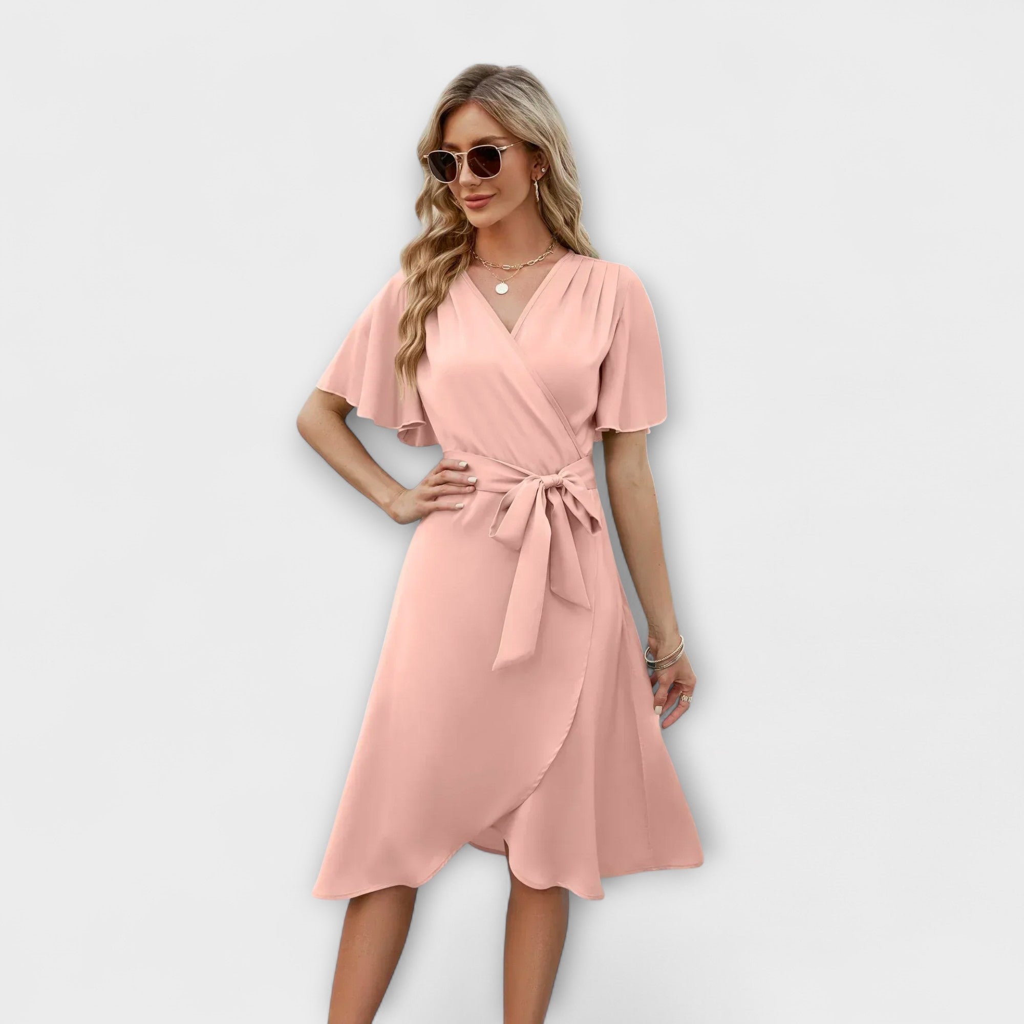 Delphine - Summer Dress with V-Neck for Women