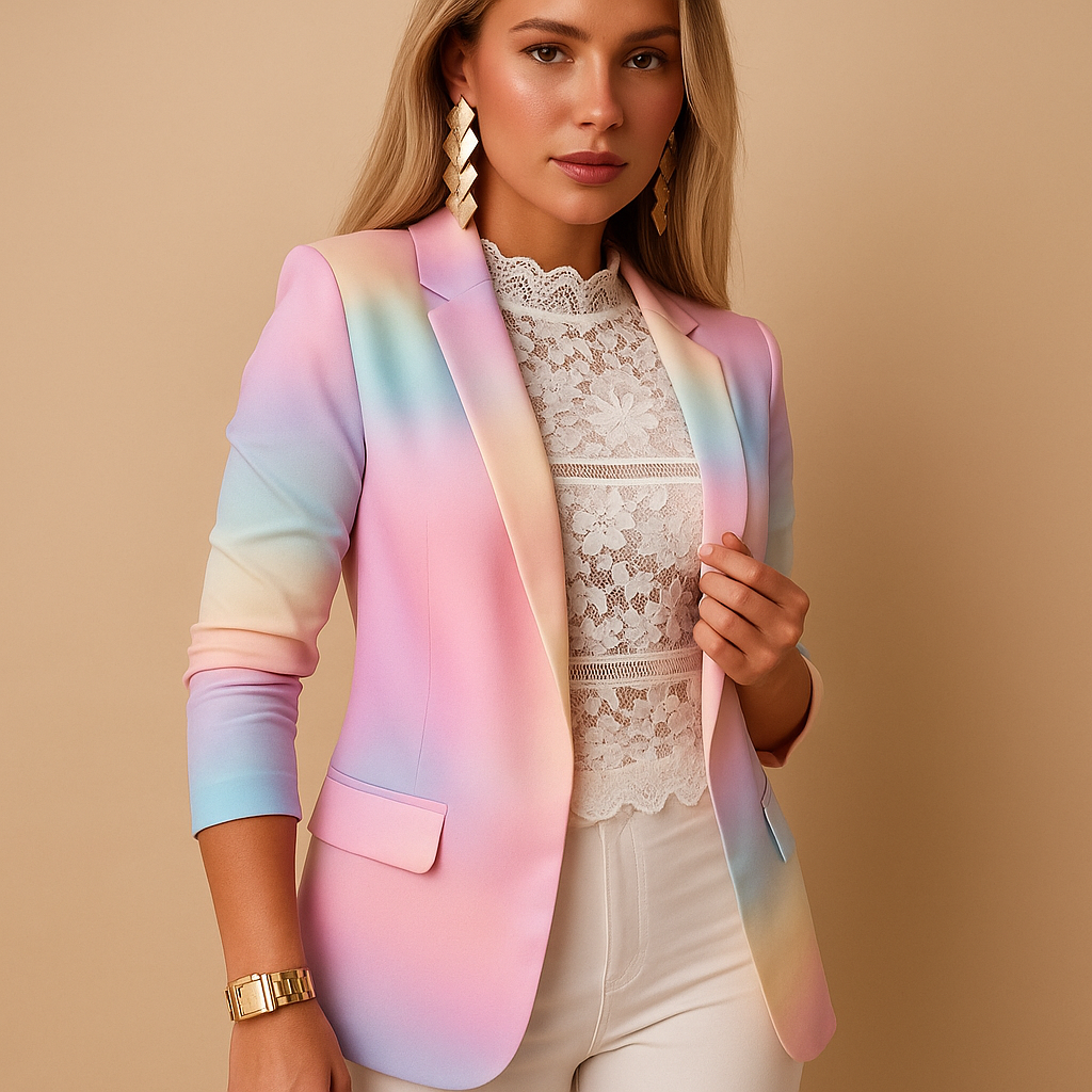 Printed shawl collar blazer for women | Nienke