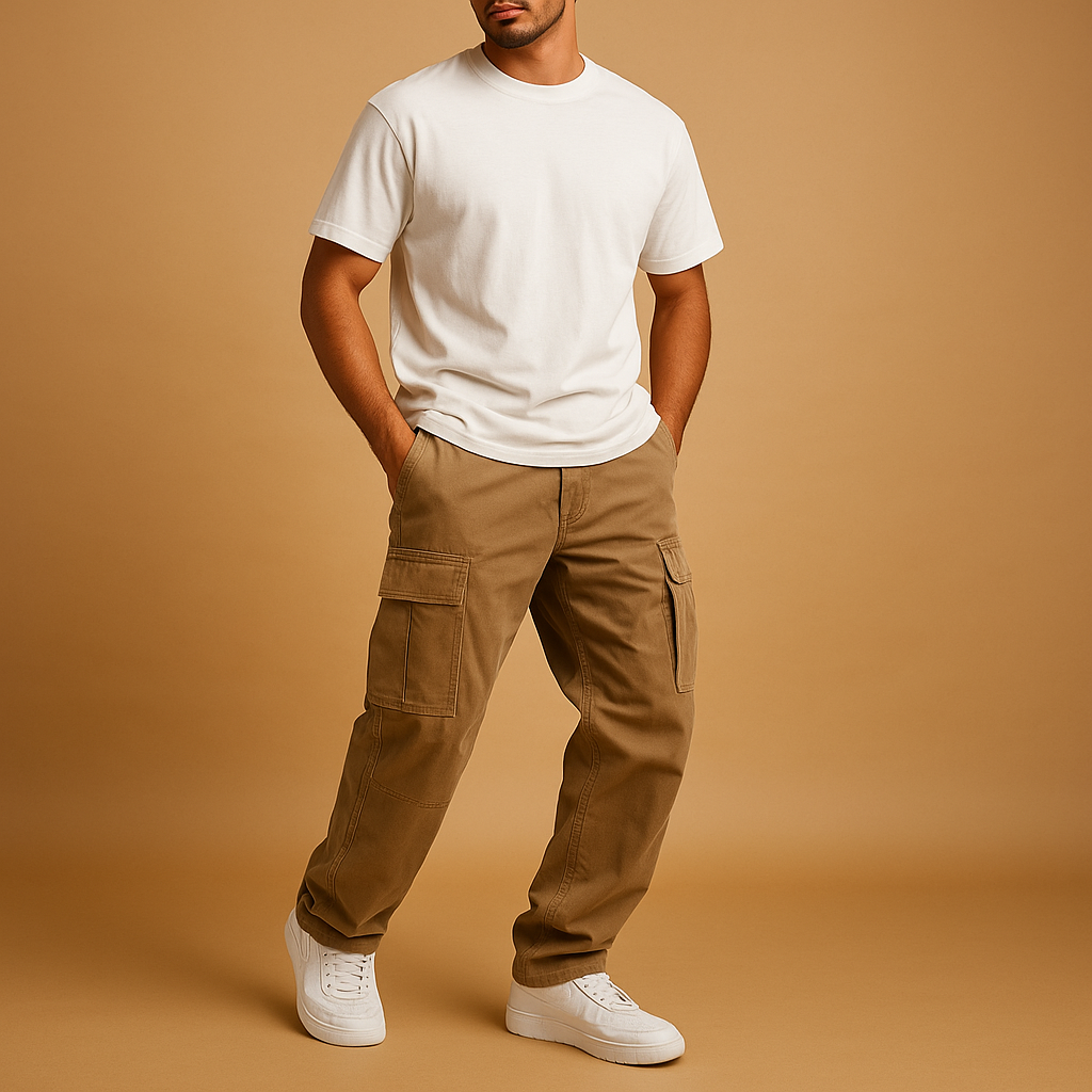 Regular fit cargo trousers for men with multiple pockets | Oliver