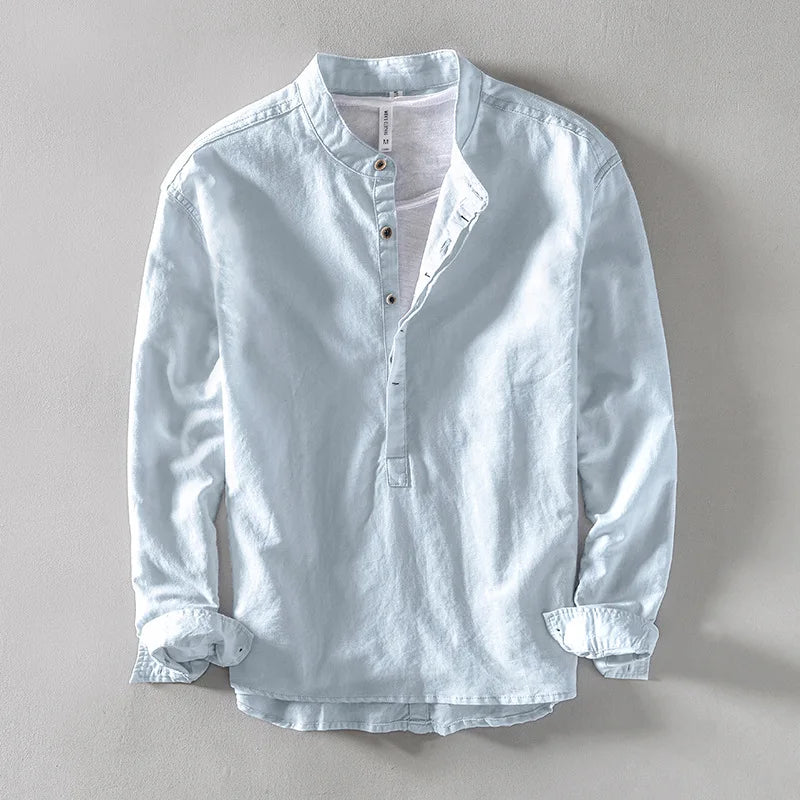 Arthur | Linen Mandarin Shirt