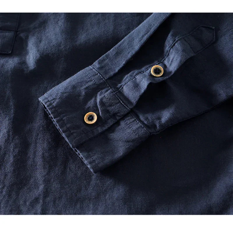 Arthur | Linen Mandarin Shirt