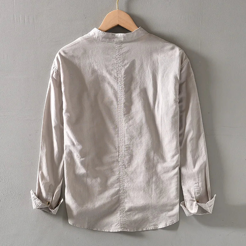 Arthur | Linen Mandarin Shirt