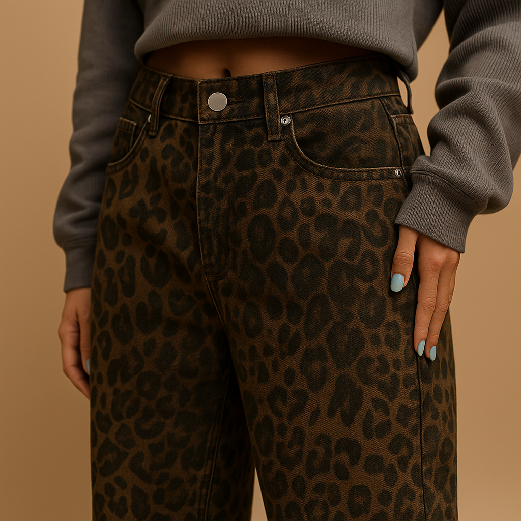 Slim fit leopard print jeans for women | Nelly