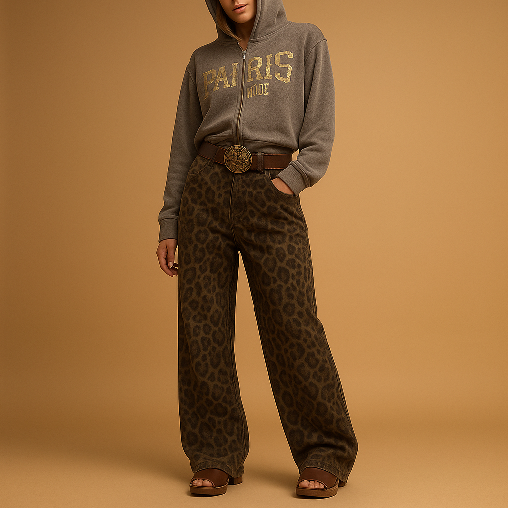 Slim fit leopard print jeans for women | Nelly