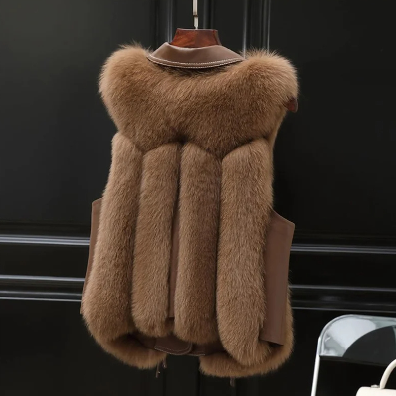Rosella Stylish faux fur vest for women