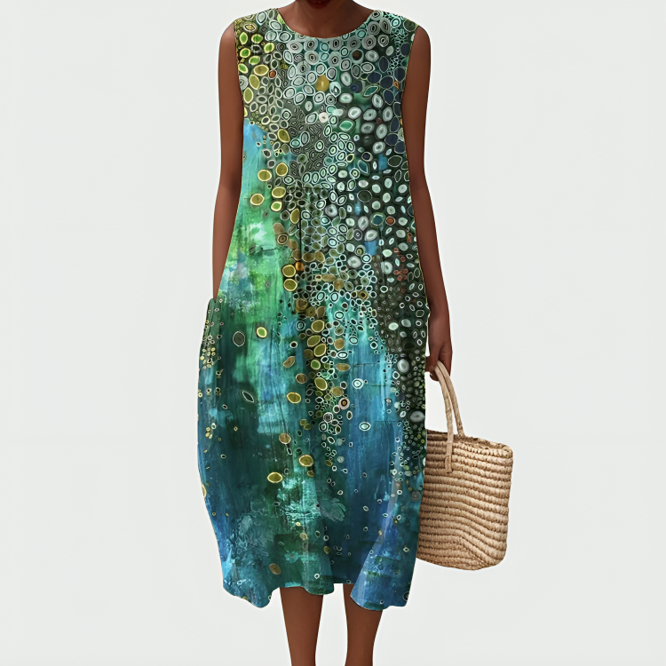 Elowen Abstract Pattern Midi Dress