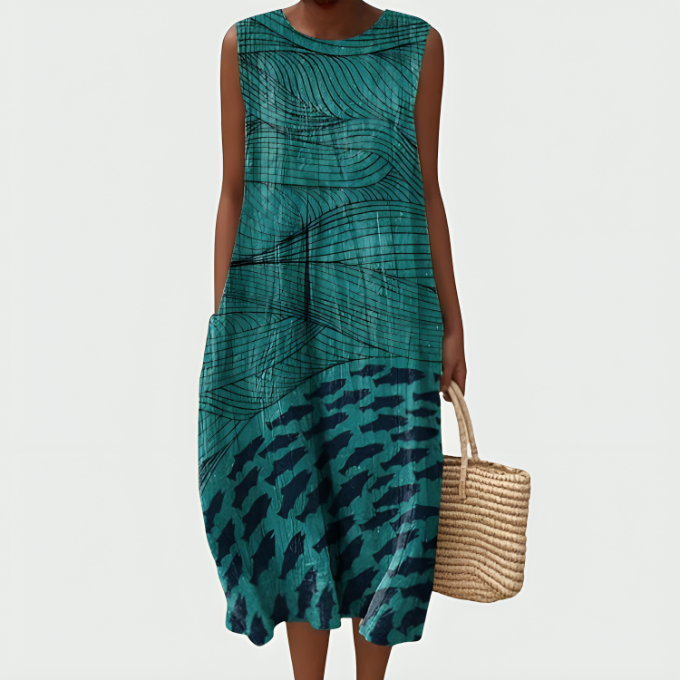 Asul Artistic Ocean Fish Coastal Dress