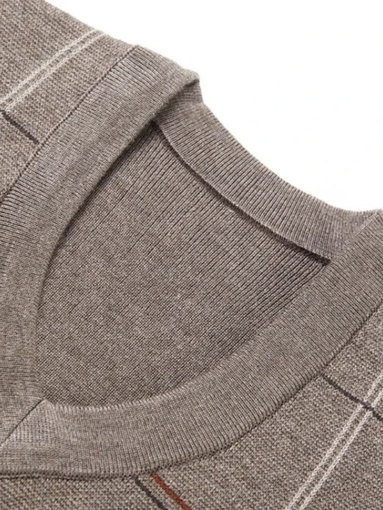 Academic Checkered Kinit Vest for Men