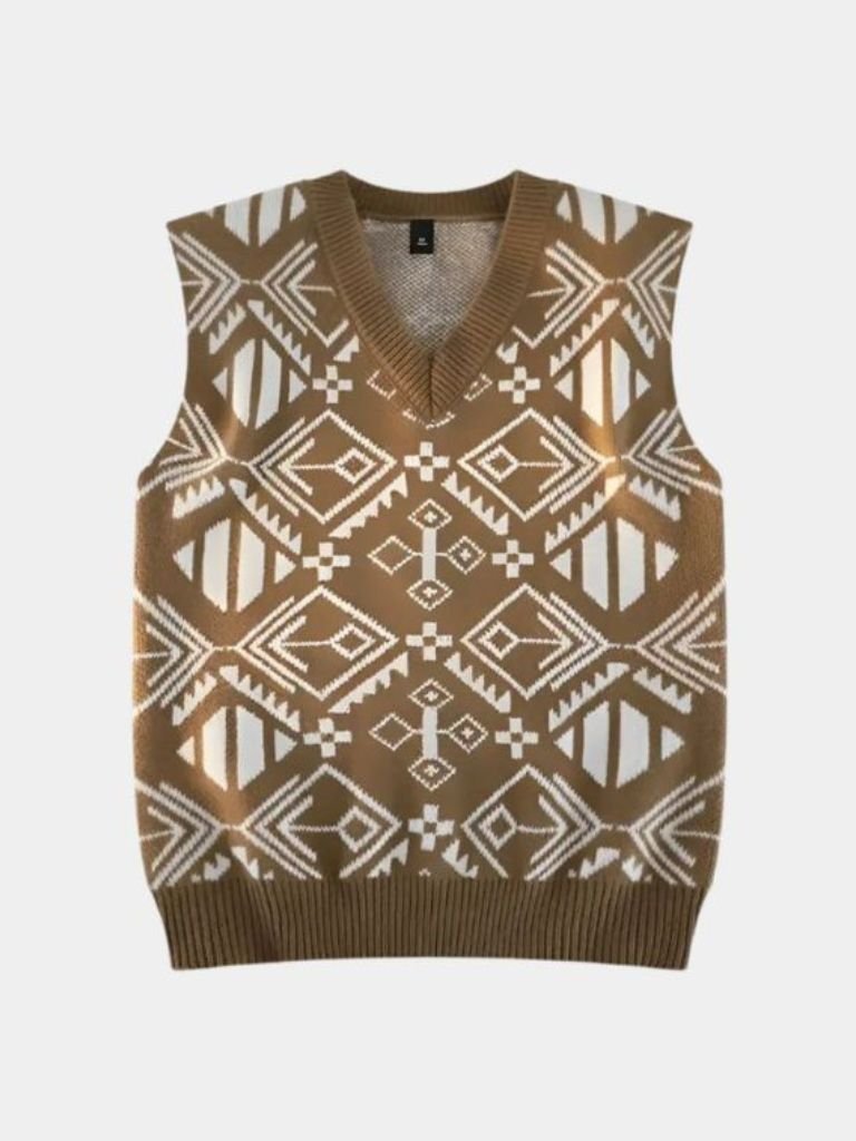 Academic Retro Knit Vest for Men