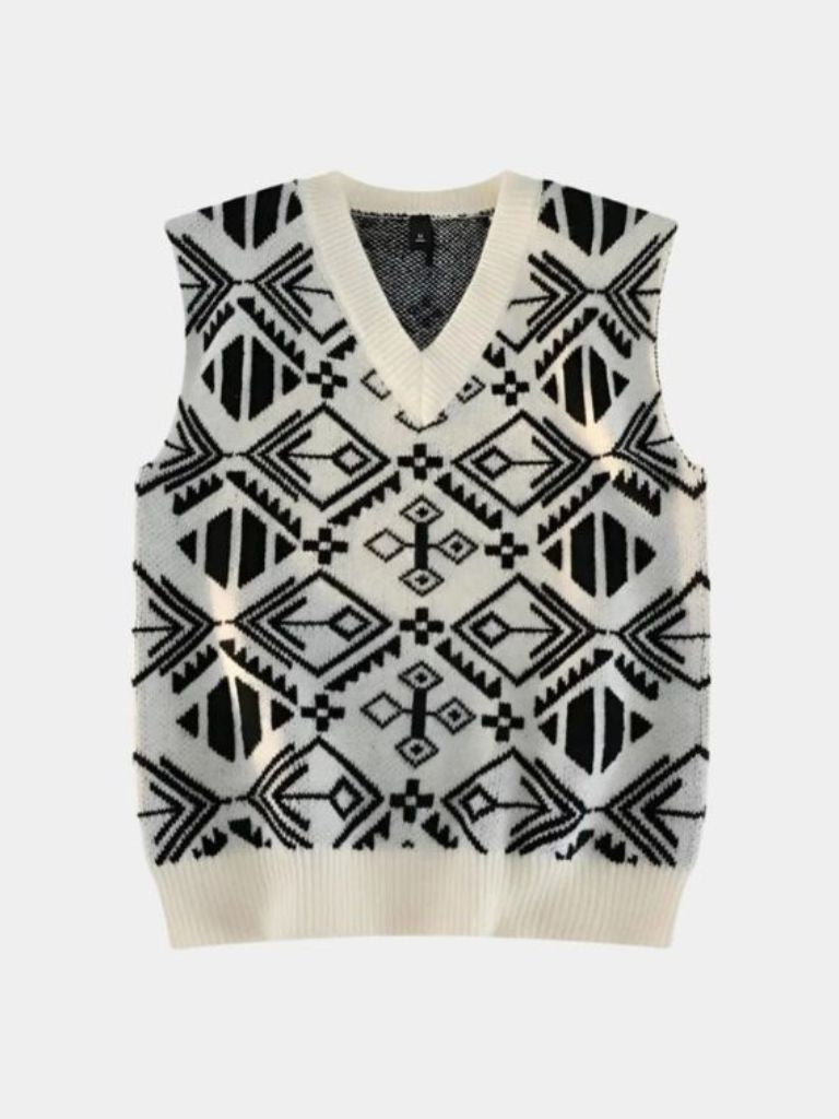 Academic Retro Knit Vest for Men