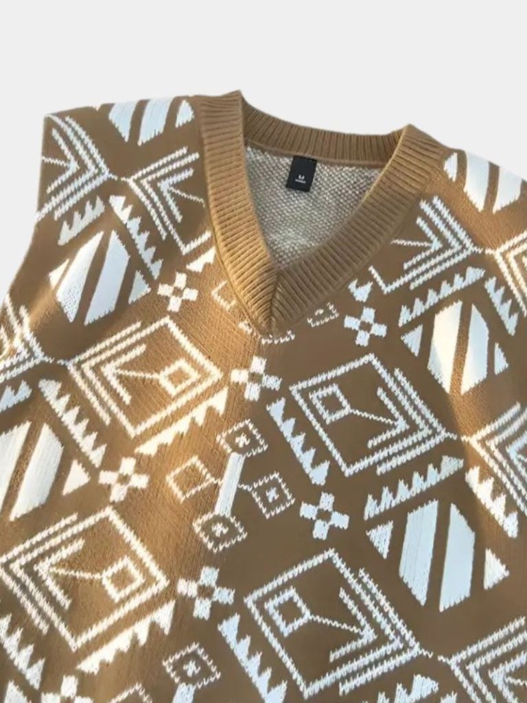 Academic Retro Knit Vest for Men