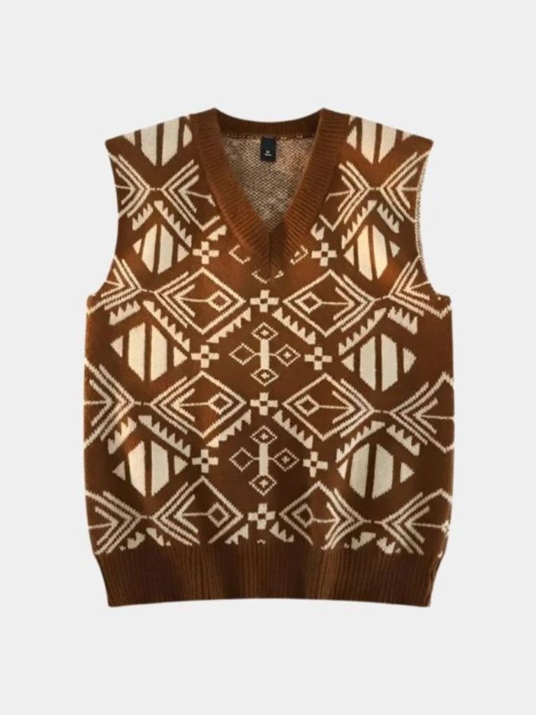 Academic Retro Knit Vest for Men