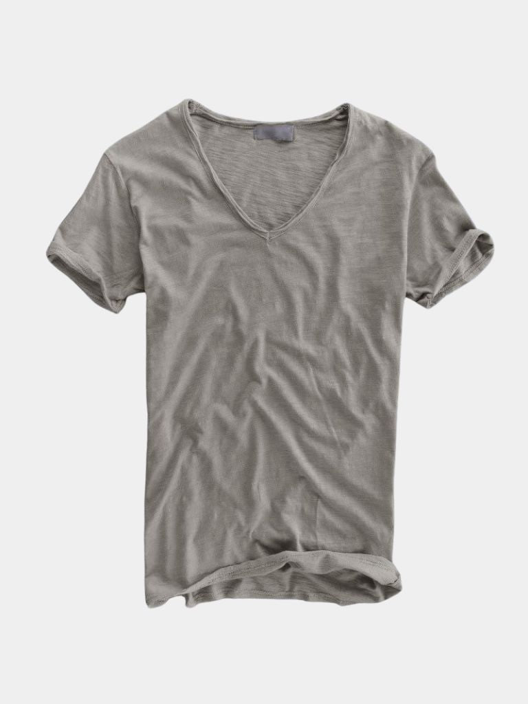 Albo Classic Linen V Neck T-Shirt – Cross & Crown