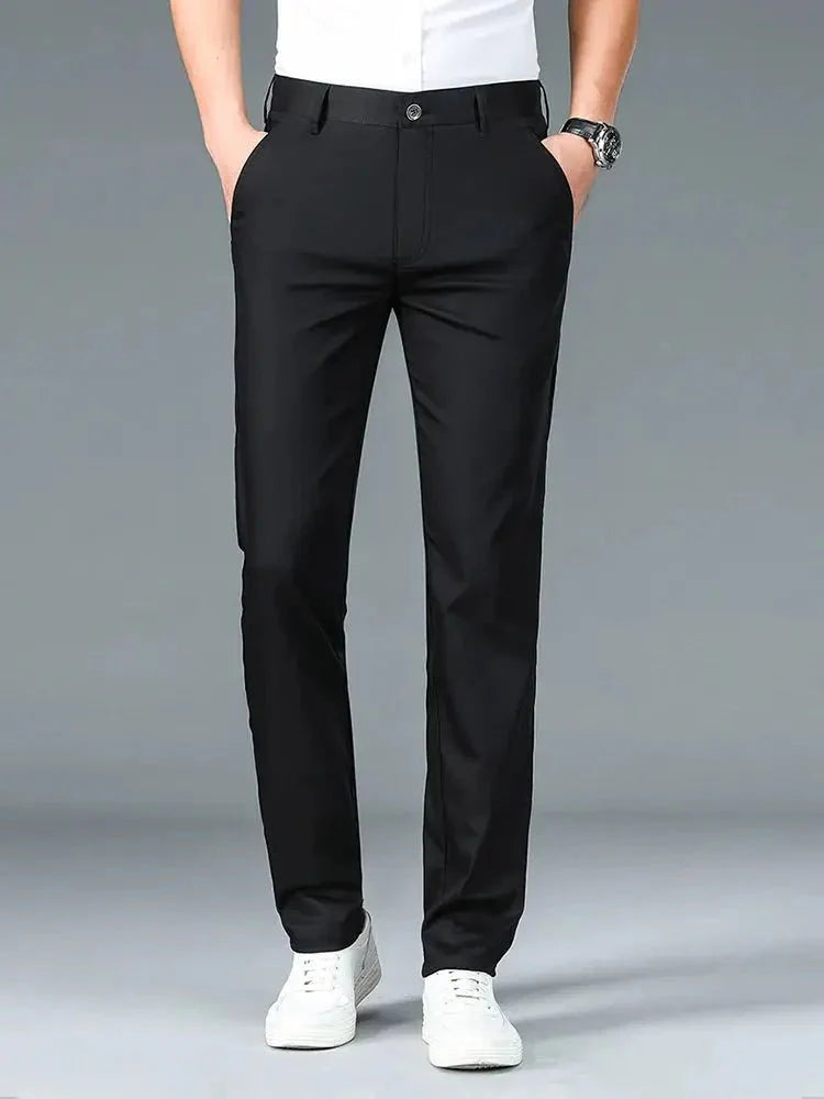 Bamboo Fiber Minimalist Straight Trousers for Men