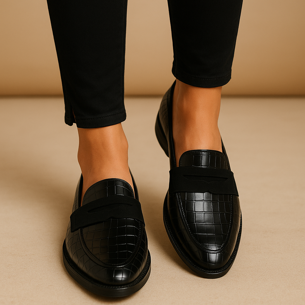 Elegant black slip-on shoes for women | Hazel