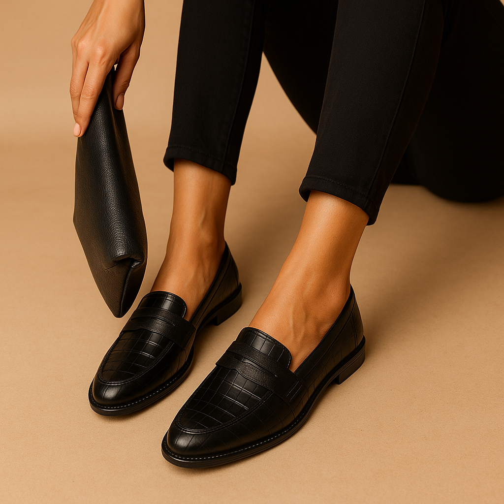 Elegant black slip-on shoes for women | Hazel