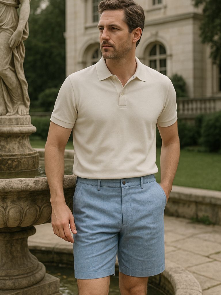 Bleu Horizon Linen Shorts for Men
