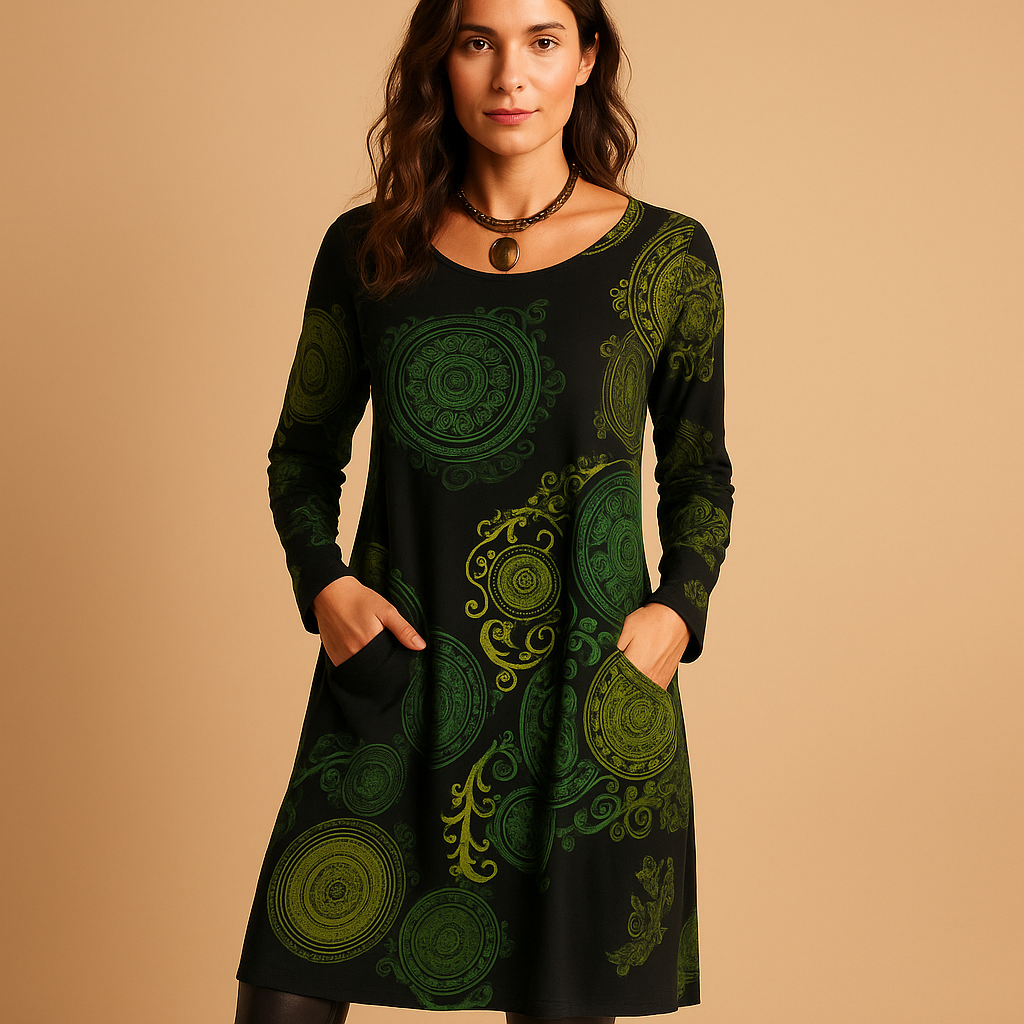 Bohemian maxi dress with pockets for women | Willow