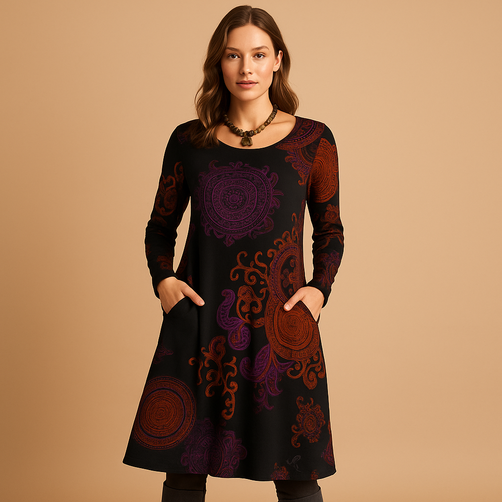 Bohemian maxi dress with pockets for women | Willow