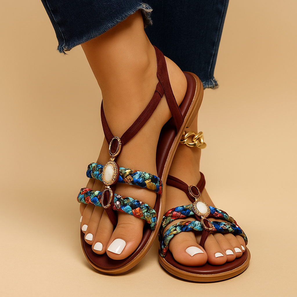 Boho pearl detail sandals for women | Lila