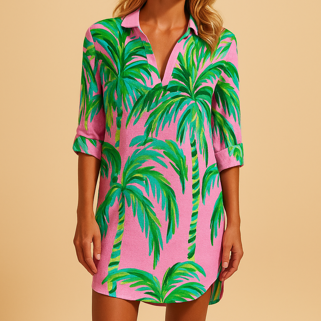 Boho summer dress with V-neck for women | Isla