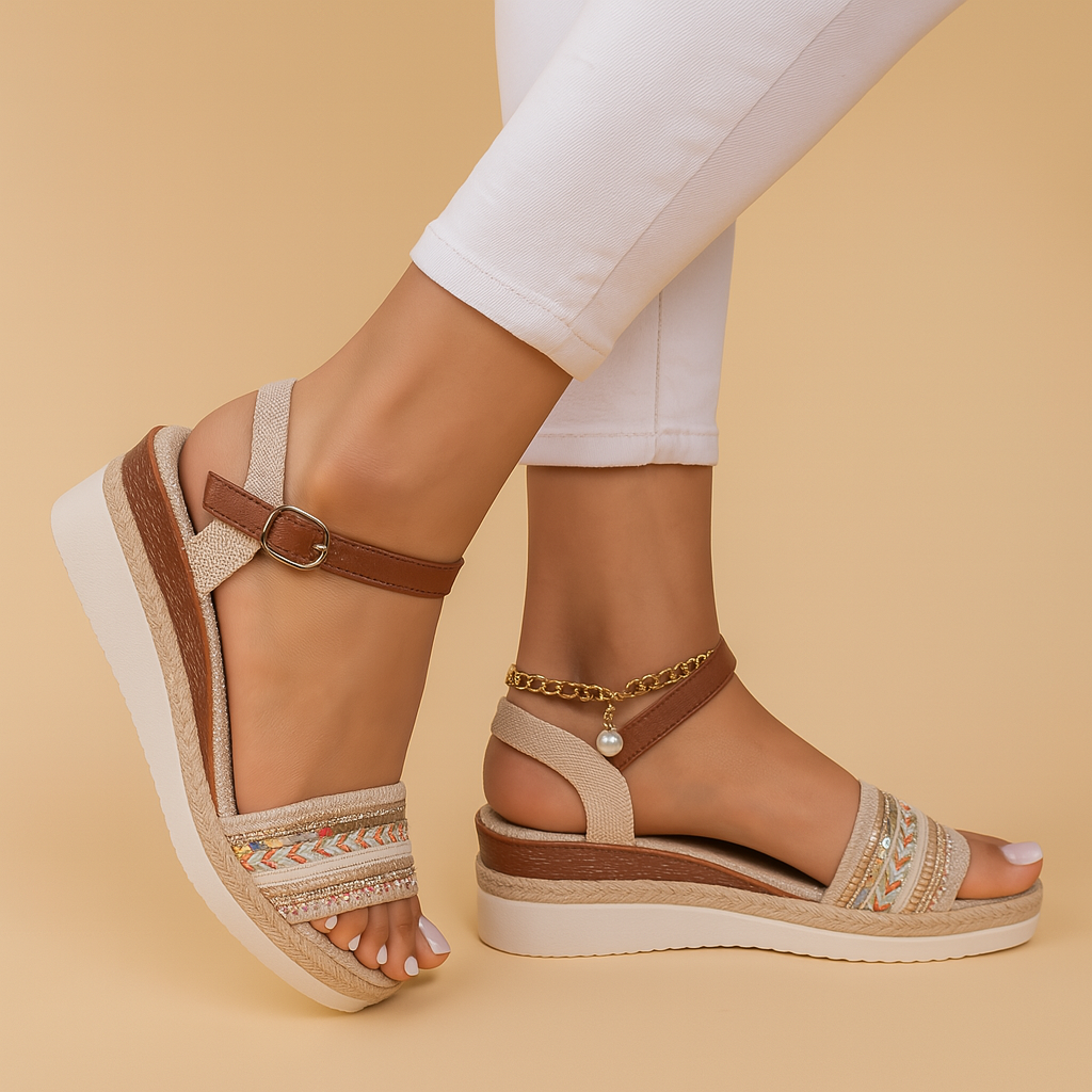 Boho wedge sandals for women | Isla