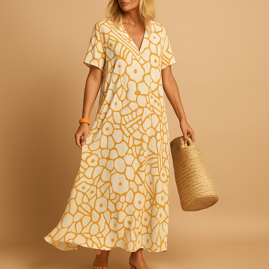 Breathable summer dress with short sleeves for women | Clara