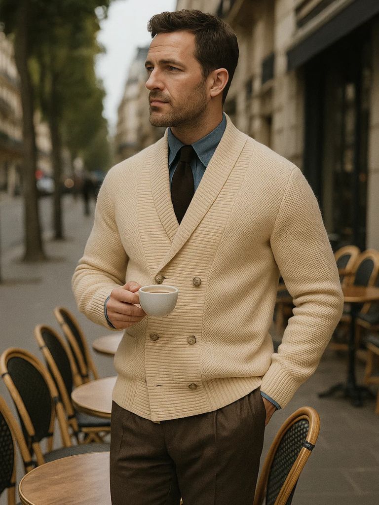 British Elegant Knit Cardigan for Men