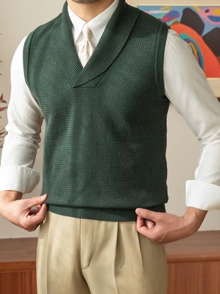 British Knit Vest Waistcoat for Men