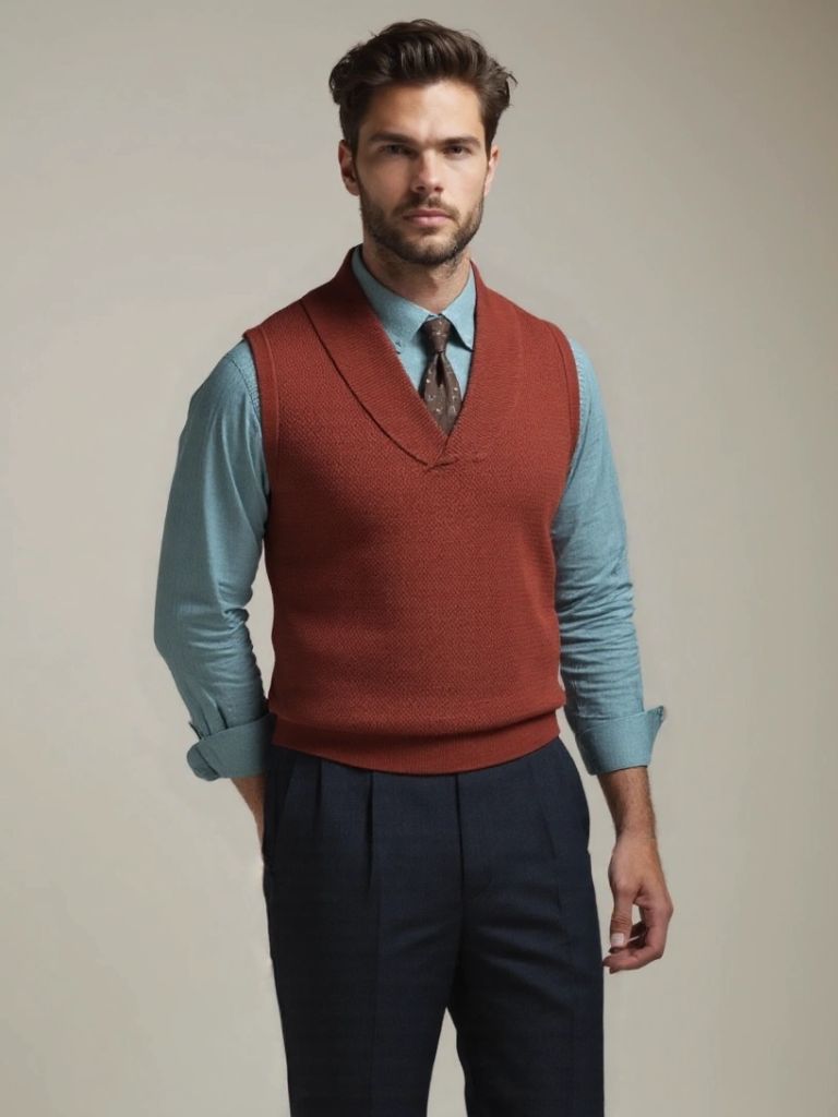 British Knit Vest Waistcoat for Men