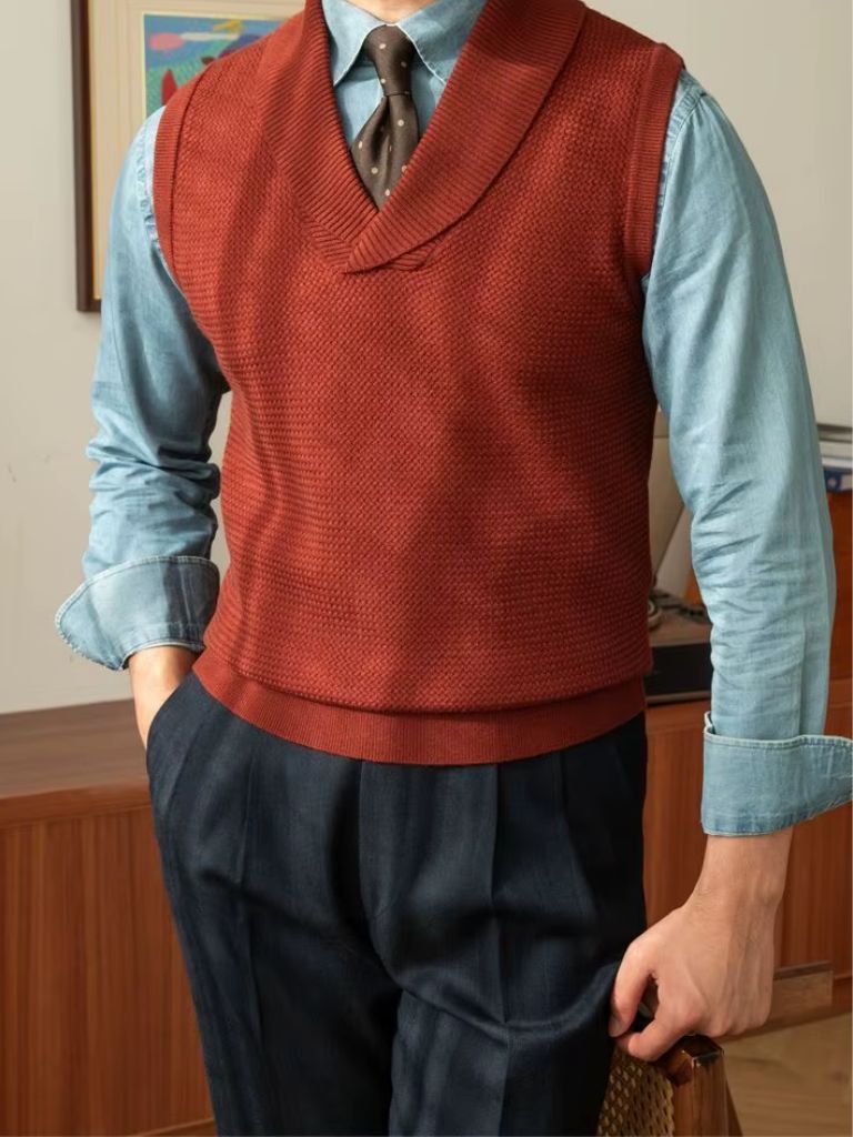 British Knit Vest Waistcoat for Men