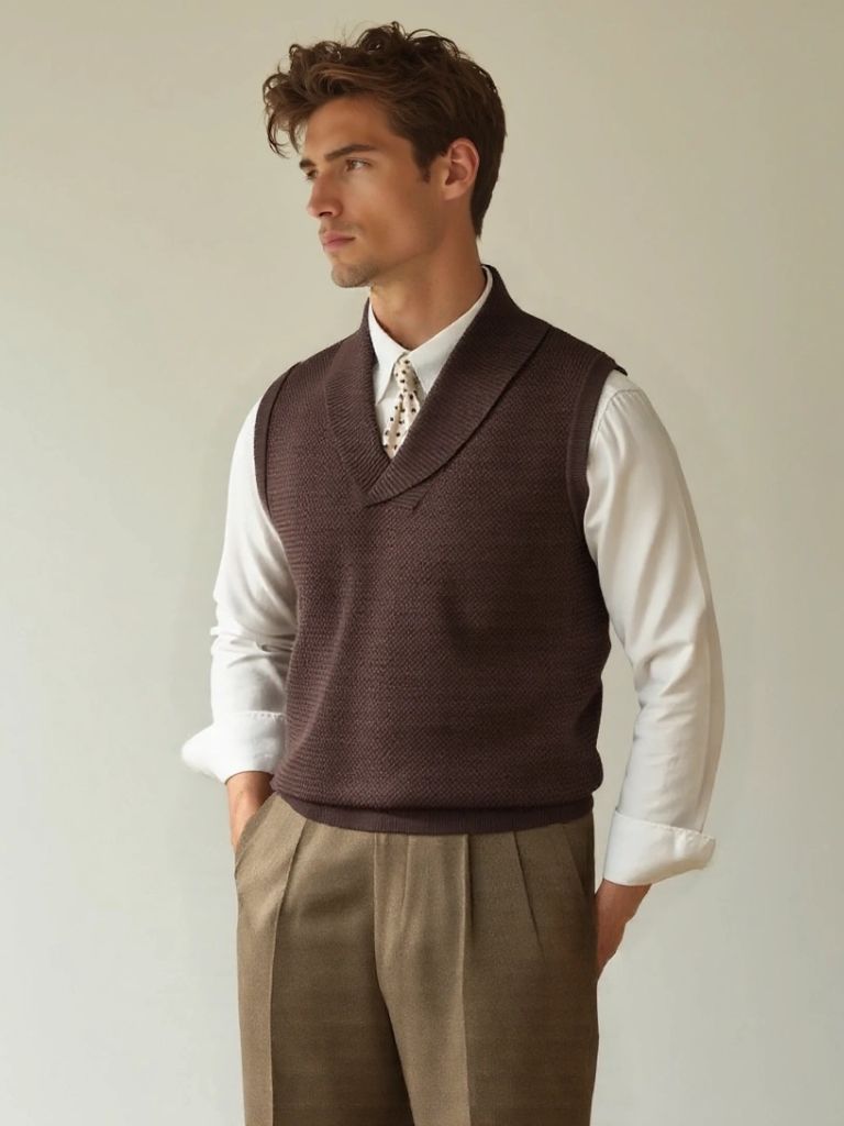 British Knit Vest Waistcoat for Men