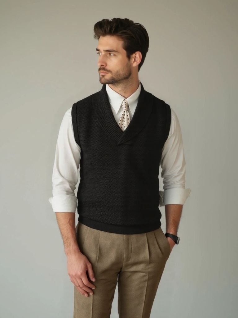 British Knit Vest Waistcoat for Men