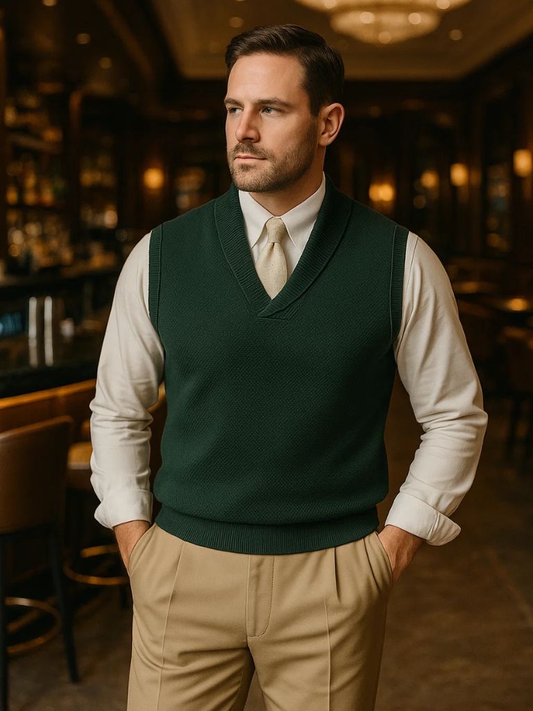 British Knit Vest Waistcoat for Men