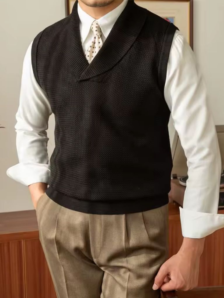 British Knit Vest Waistcoat for Men
