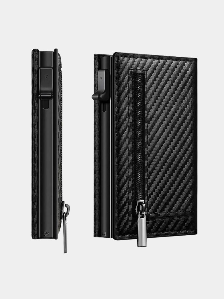 Carbon Fiber Wallet with Air Tag Holder RFID Blocking for Men