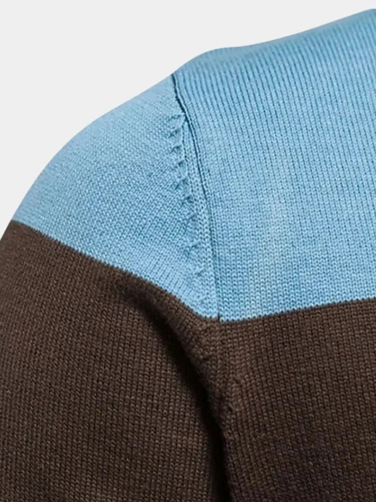 Cardigan Sweater Zipper Standing Collar Knitwear for Men