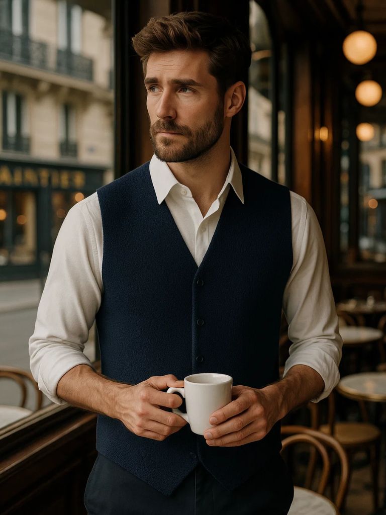 Cashmere Cardigan Vest for Men