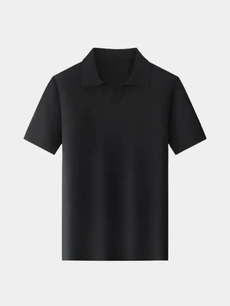 Casual Buttonless Knit Polo Shirt for Men
