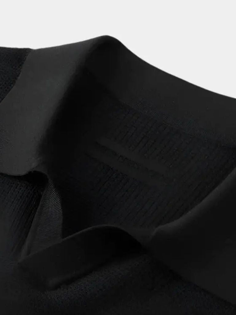 Casual Buttonless Knit Polo Shirt for Men