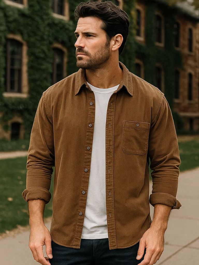 Casual Corduroy Shirt for Men