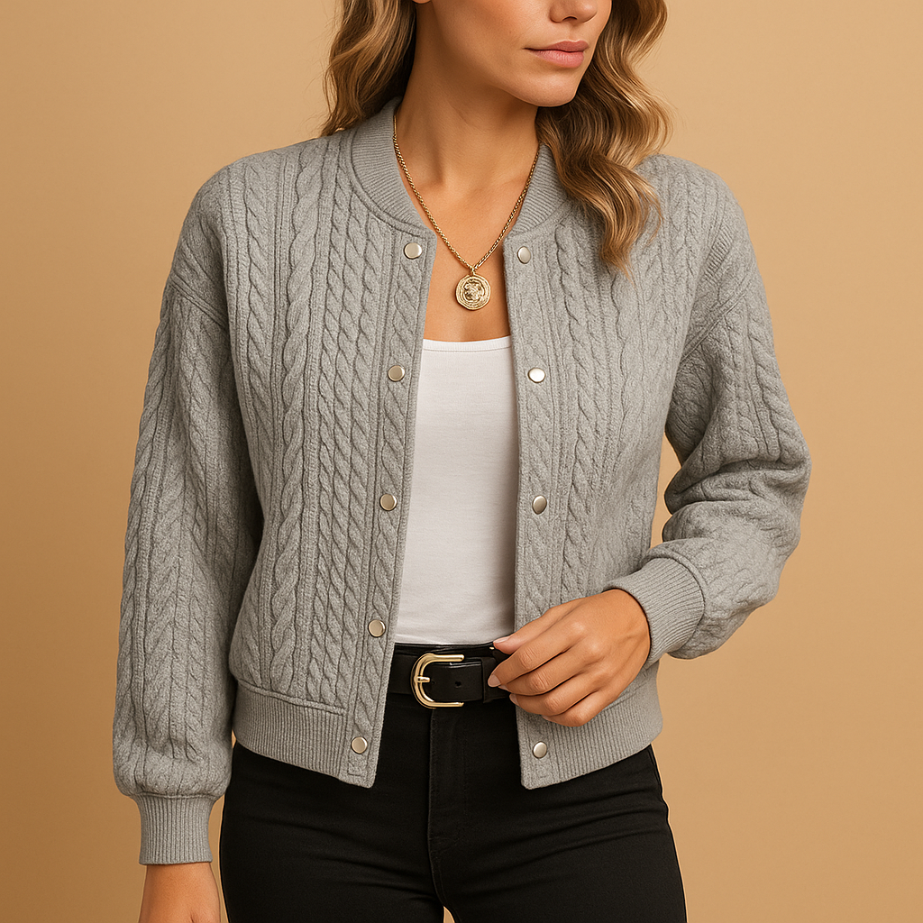 Casual open-front cardigan with flattering fit for women | Hazel