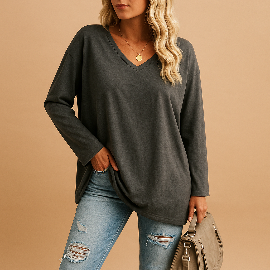 Casual summer top with short sleeves for women | Isla