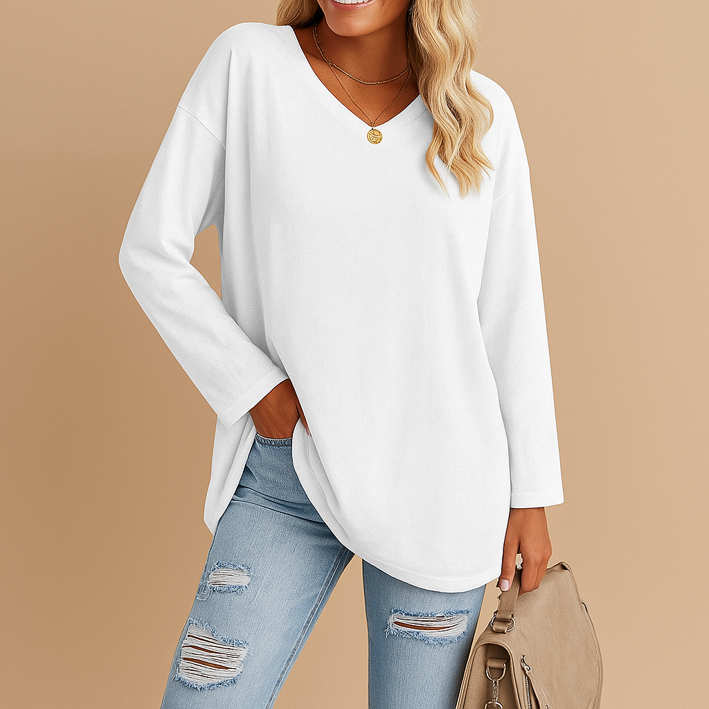Casual summer top with short sleeves for women | Isla