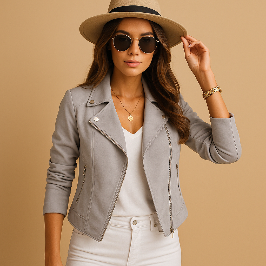 Chic short summer jacket in breathable fabric for women | Melanie