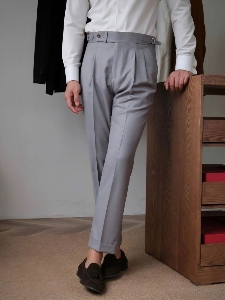 Classic Genova Sidetab Trousers for Men
