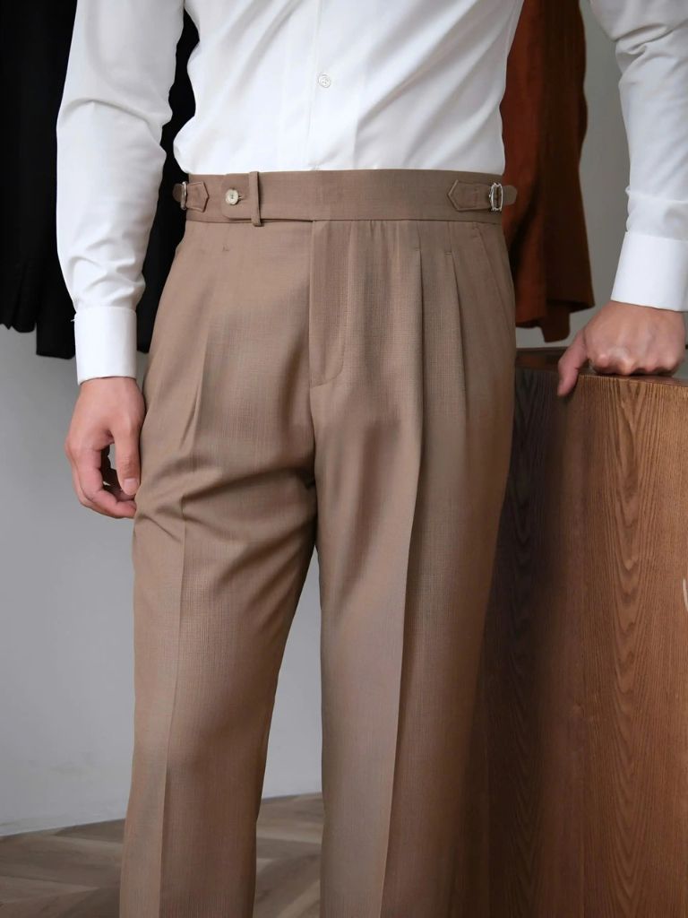 Classic Genova Sidetab Trousers for Men