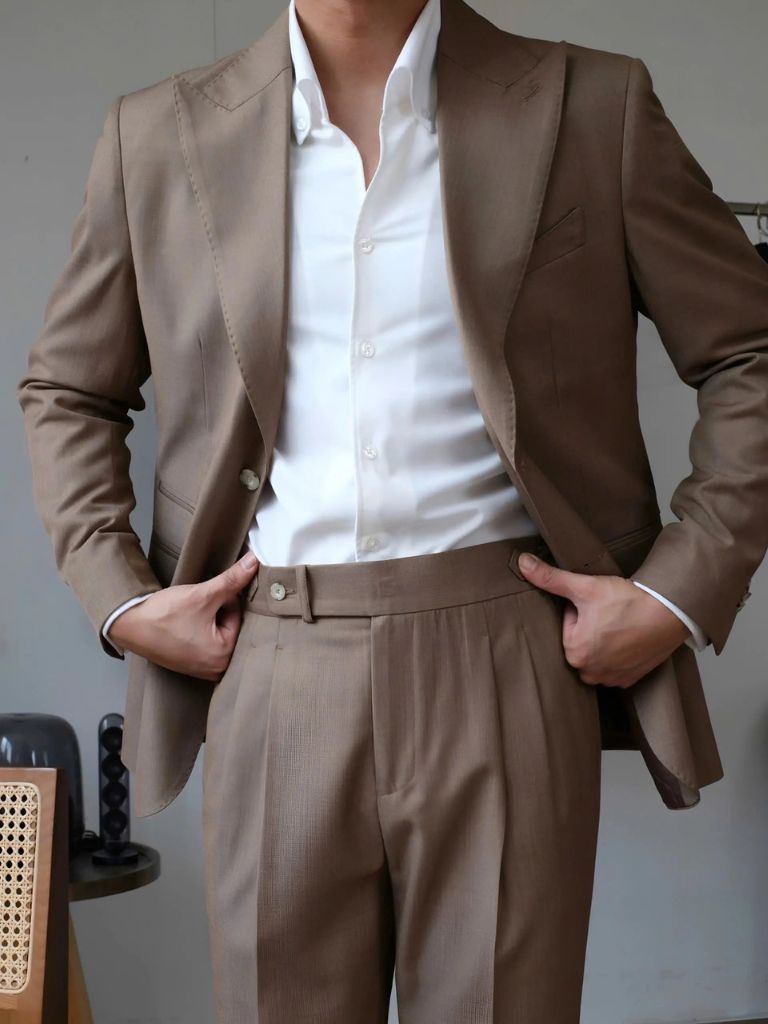 Classic Genova Sidetab Trousers for Men