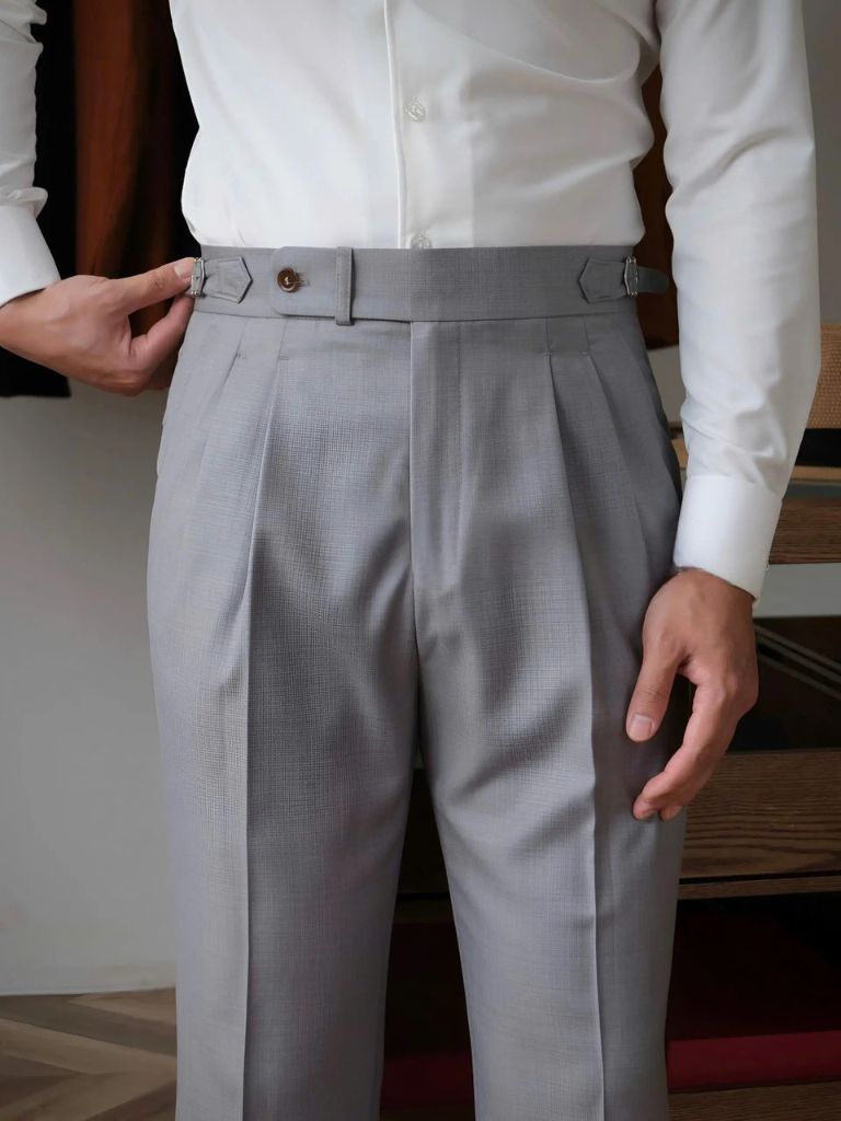 Classic Genova Sidetab Trousers for Men