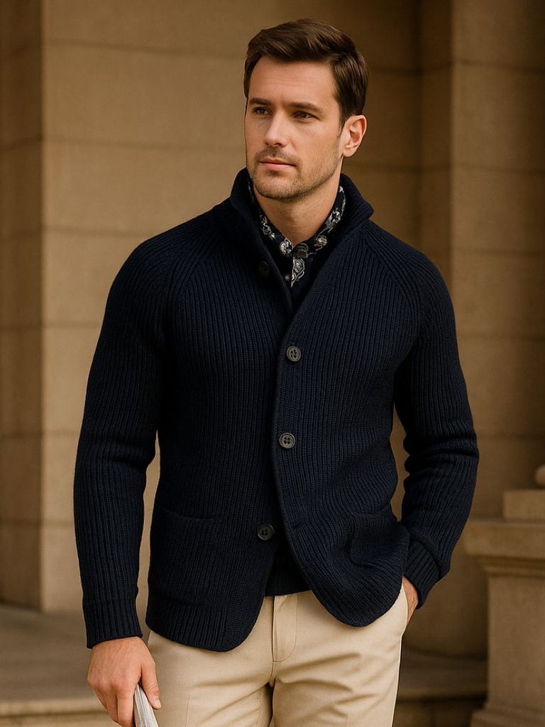 Classic Heritage Botton Knit Jacket for Men